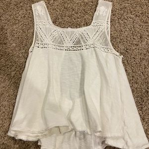 free people lace tank top, white, lace, size small petit